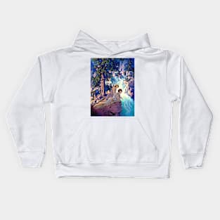 Maxfield Parrish Waterfall Art Print 1930 American Painter Neo-Classical Kids Hoodie